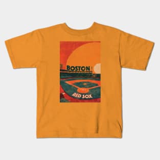 Midcentury Boston Red Sox Stadium Kids T-Shirt